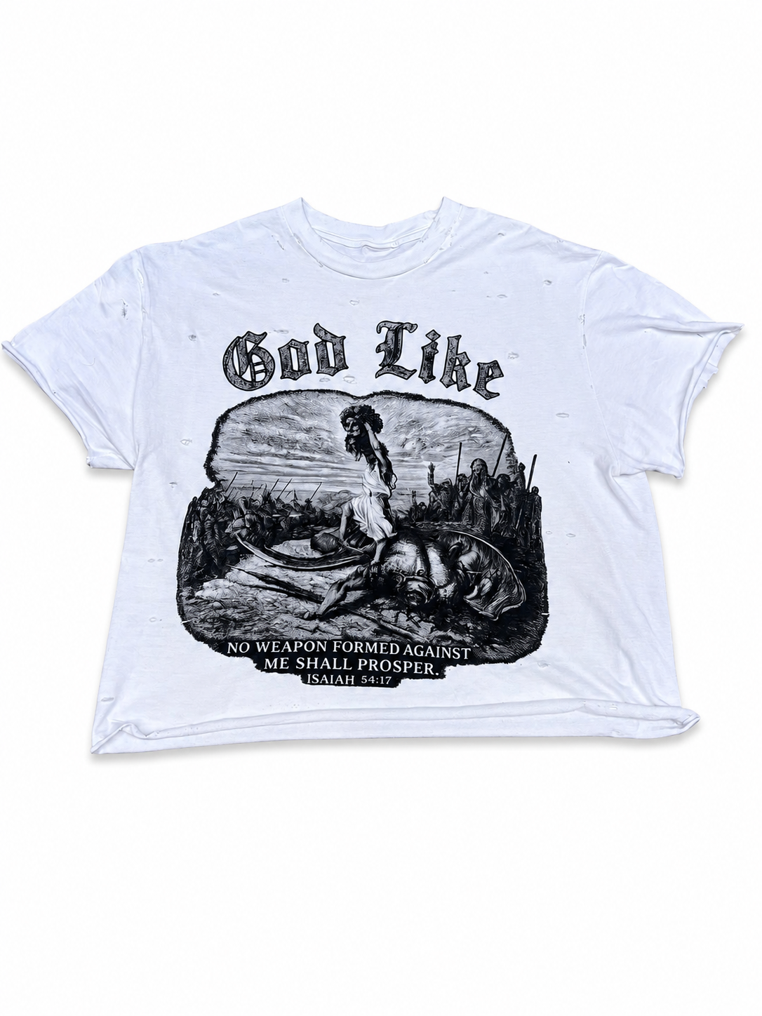 David and Goliath No Weapons Tee