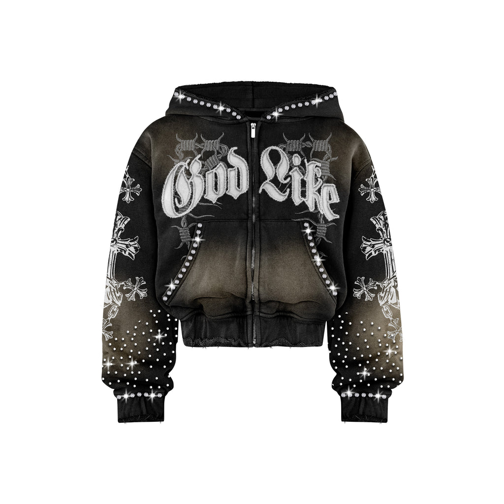 God Like Black Rimstone  Zip Up
