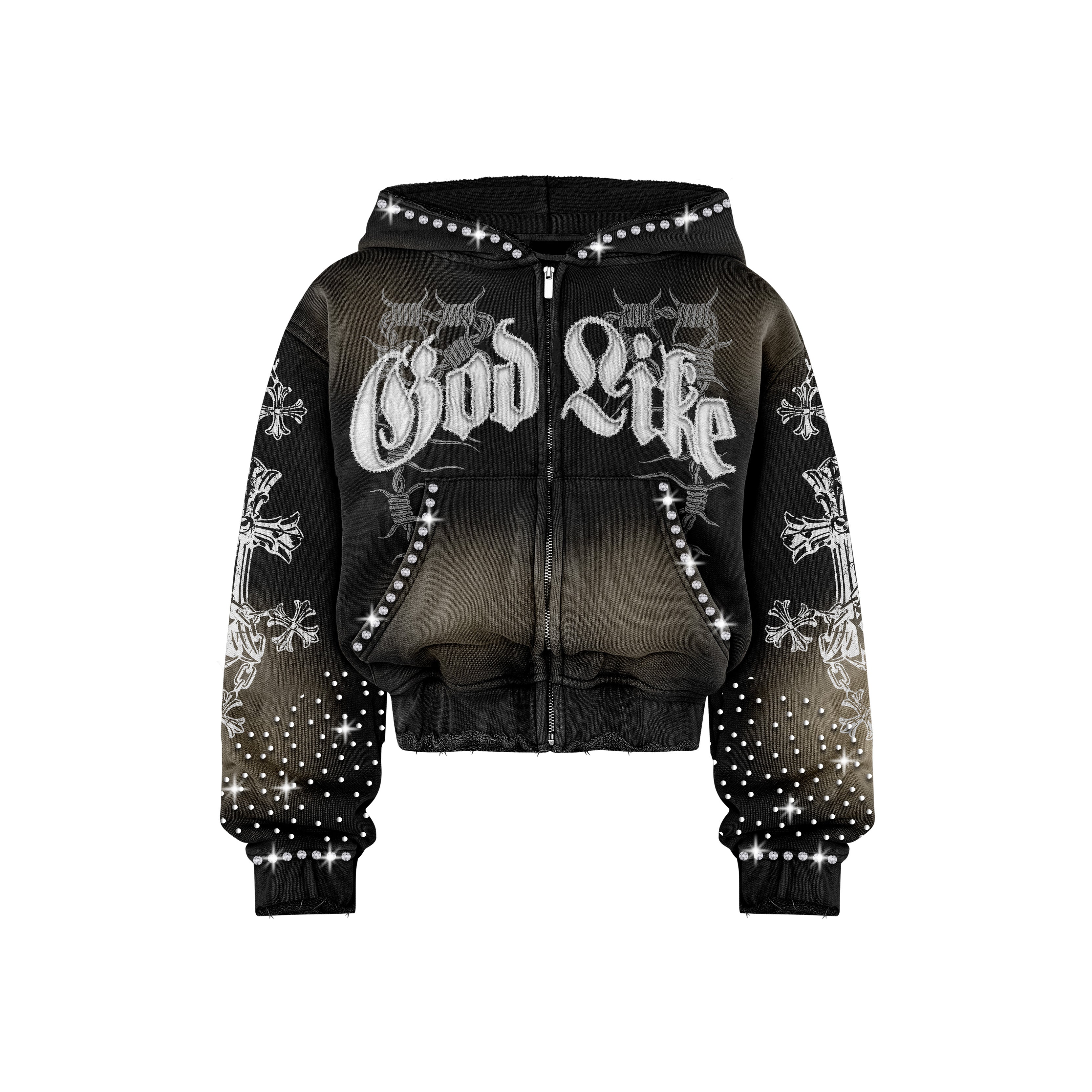 God Like Black Rimstone  Zip Up