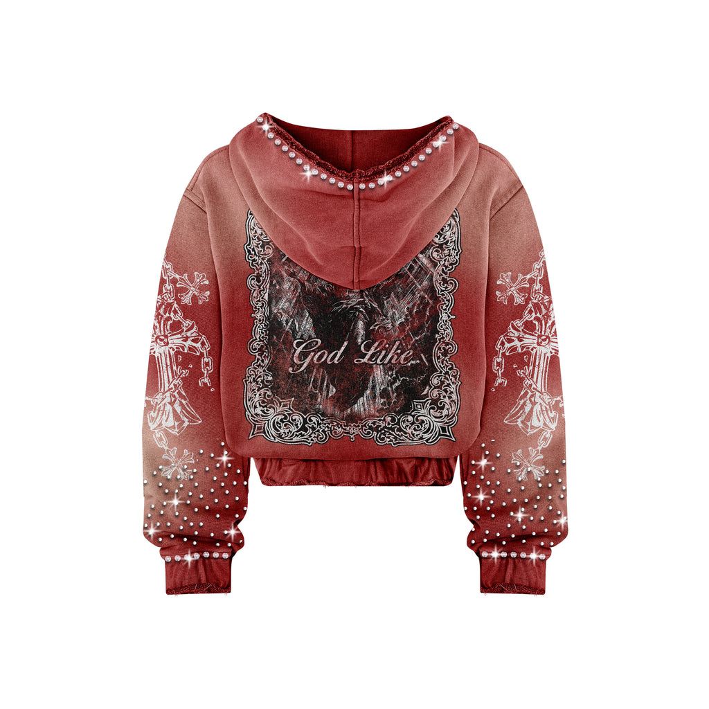 God Like Red Rimstone Zip Up