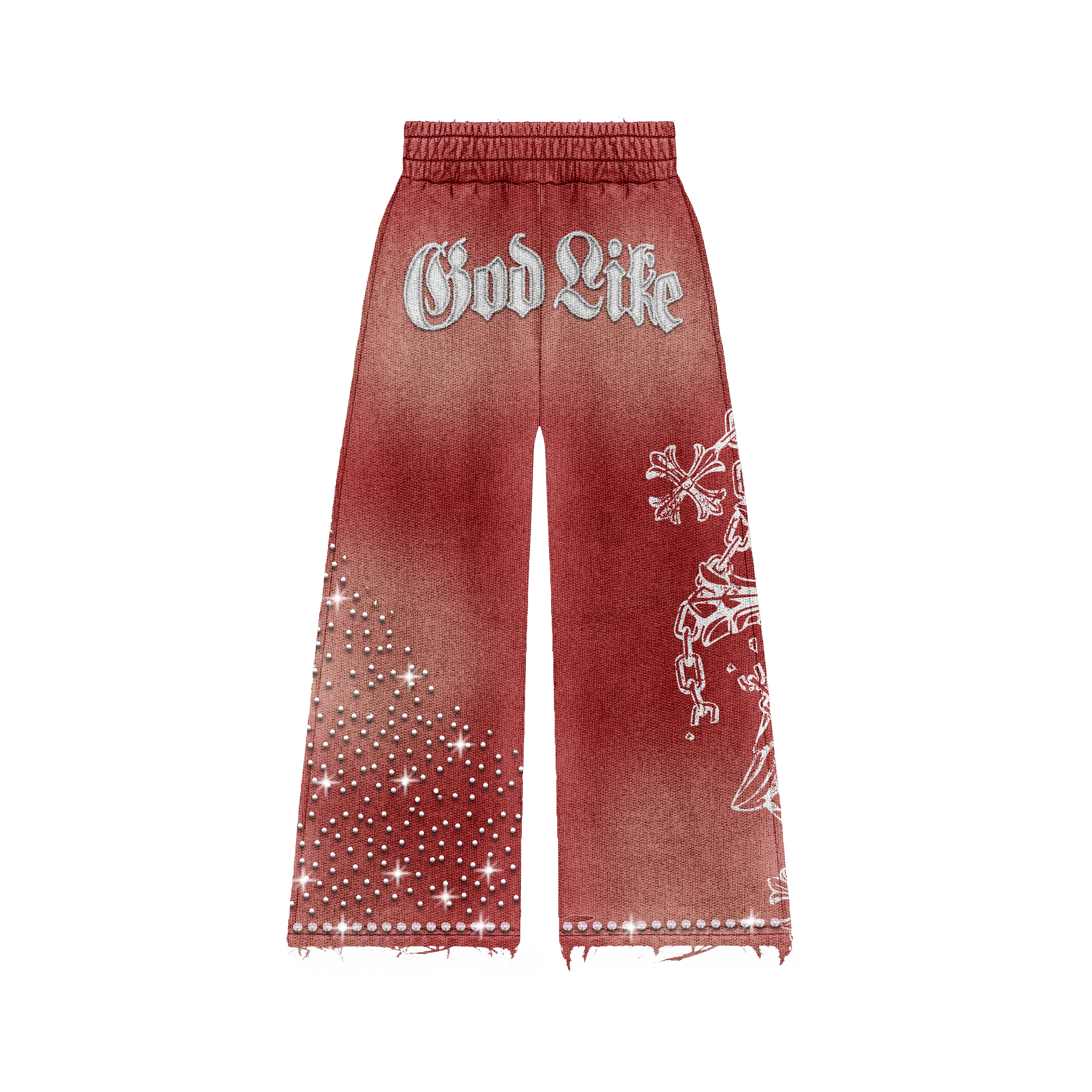 God Like Red Heavy Duty Baggy Sweatpants